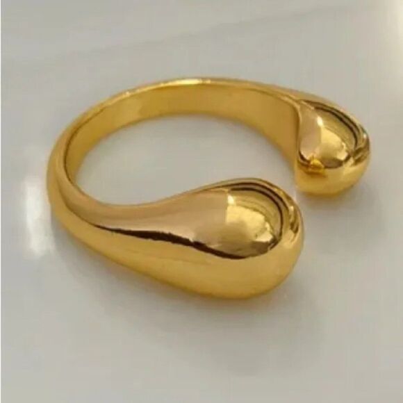 ⭐️#30A Unique Retro Gold Double Bar Ring - Picture 5 of 7